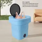 (Blue US Plug)Portable Washing Machine Mini Foldable Washer 8.5L Deep CT