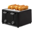 Classic 4 slice Toaster with drop down crumb tray for easy cleaning Black