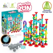 Fonderland 303pcs Large Marble Race Run Building Blocks with Luminous