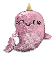 Pink Sequin Narwhal Plush Magic Sequin Narwahl pink to blue color changing NEW