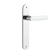 Iver Osaka Door Lever Handle on Oval Backplate Polished Chrome
