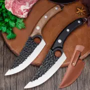 Knife Boning Forged Hand Viking Sheath Knive Full Tang Butcher Chef Meat Cleaver
