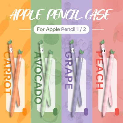 For Apple Pencil 1st 2nd Gen Cute Vegatable Carrot Silicone Case Soft Cover iPad