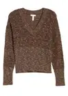 V-Neck Long Sleeve Sweater,-Leith Dolman-Brown MOCHA XS, SM, MED-NWT