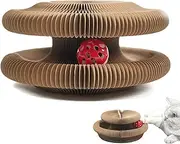 Cardboard Cat Toy, Magic Organ Cat Scratching Board, Foldable Cat Accordion Toy, Cat Scratching Post Cat Toy with Bell for Kitten Cats Interactive Scratch Pad Educational Toy