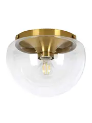York 1 Light Batten Fix in Brass with Clear Glass