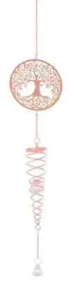 Crystal Wonderland Rose Gold Spiral Wind Chime Hanging Crystal - Tree of Life