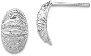 [JewelryWeb] 925 Sterling Silver Polished Sparkle Cut Textured Post Earrings 14x8mm Wide Stud Earring for Women