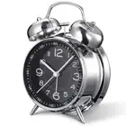 Non Ticking Double Bells Alarm Clock with Night Lights Sleek and Stylish