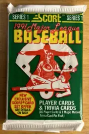 1991 Score Baseball Pack Greg Myers Blue Jays (Top) Scott Sanderson A’s (Back)