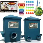 Automatic Port Chicken Feeder and Cup Waterer Set - Chicken Coop Accessories,