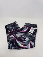 New Adidas Little Girls Alpha Printed Climalite Capri Tights 14 Paper Flower