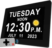 2024 New, 19 Alarms Day Date Clock Dementia Clock Digital Alarm Clock, 15 Cus...