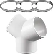 Generic Exhaust Fan Duct Splitter, 3 Way Adapter for Dryer Vent Hose, 19.5cm