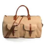 Compact Foldable Duffel Bag With Shoe Storage Dark Brown Duffle Bags