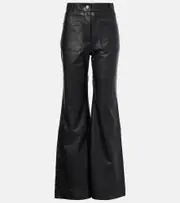 [Victoria Beckham] Victoria Beckham Alina high-rise leather bootcut pants AU 10 black