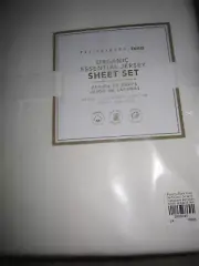 Pottery Barn Teen Organic Essential Jersey Sheet Set in White - Twin XL - NWT