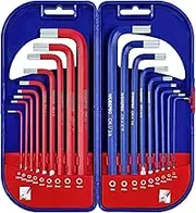 WORKPRO 18 Pc Long Arm Hex Key Allen Wrench Set with Hard Case, SAE & Metric, Chrome Vanadium Steel