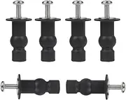 6 Pack M6 Toilet Seat Hinges with Screws, Universal Toilet Seat Fixings Repair Kit, Expanding Rubber Top Nuts & Bolts, Durable Toilet Seat Hardware for Secure Installation