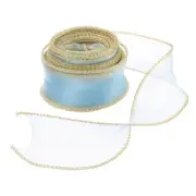 1.6 Inch Sheer Organza Ribbon Gift Wrap Ribbons for Wedding Decor Light Blue
