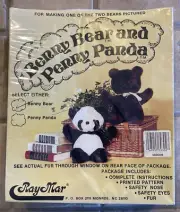 Vintage Sealed Ray Mar BENNY BEAR & Penny Panda Build A Bear Kit New Brown Plush