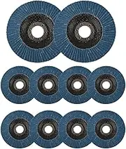 AIMALL 10 PCS Flap Disc Set, Zirconia Abrasive Grinding Wheels for Angle Grinder, Multi-Grit 40/60/80/120, Ideal for Metal and Wood Finishing