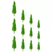 12pcs Diorama Models Decorative Green Plant Scenery Architecture Trees