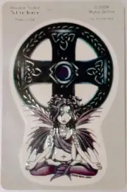 Myka Jelina Celtic Lotus Double Sided Sticker Fairy Faerie Car Decal Cross