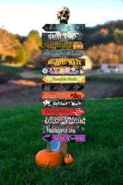 Halloween Directional Outdoor Yard Signs Halloween Decorations, Spiders Web Sign
