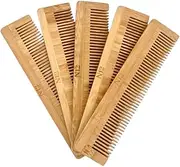 N12 Products 5 Bamboo Wood Pocket Beard Comb Set of 5, 100% Natural wooden combs for Beard, Hair, Mustache, Men & Women, Travel-Friendly, Eco-Friendly Grooming Solution