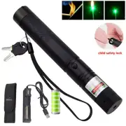 532nm Green Laser Pointer Pen Rechargeable 1mW Adjustable Visible Lazer Light AU