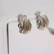 New DAVID YURMAN 11mm Origami Shrimp Earrings in Silver and 18K Yellow Gold