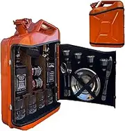 Jerry Can Whiskey Bar Cabinet - Personalized Small Bar for Men - Portable Drinks Cabinet Customizable Gift - Original Vintage Mobile Liquor Storage Cabinet for Whiskey Lovers(Orange)