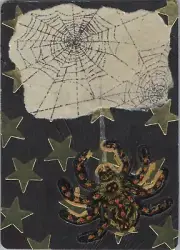 Psychedelic Spider - Halloween Horror ATC Art Trading Card Original ACEO OOAK