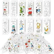 Anseal 120 PCS Color Your Own Bookmarks Bulk - DIY for Kids/Teens, 12 Styles Cute Animal Designs for Reading Lovers, Fun & Personalized for Students, Classroom Rewards Supplies
