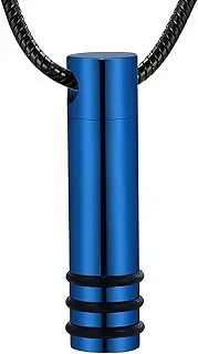 KETIME Cylinder Cremation Necklace Ashes Holder for Human/Pet Memorial Urn Pendant Keepsake Jewelry