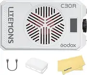 Godox C30R RGB LED Video Light, 30W High Power, 1800K-10000K CCT, 1/4'' Threaded Hole, Built-in Battery, APP Control, Type-C Charging, Dimmable Camera Light for Photography, Vlogging, Live Streaming