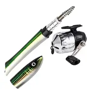 Fishing Rod and Reel Combo, Pen Fishing Rod Kit - Fish Shaped Telescopic Fishing Rod - Fishing Rod Foldable Fishing Rod, Fishing Rod Pen, Portable Saltwater Freshwater
