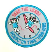 PATCH GSA Girl Scouts Take the Lead HCGSC On Time 1988 1989 Clock Face
