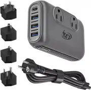 230-Watt Step Down 220V to 110V Voltage Converter & International Travel Grey