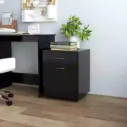 NNEVL Rolling Cabinet Black 45x38x54 cm Chipboard