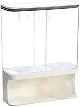 Cereal Dispenser Storage Container，Double/Single Cereal Dispenser Dry Food Container，Wall Mounted Transparent Rice Bucket for Cereal, Oatmeal, Candy, Coffee Beans, Rice-L