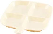 Divided Plate - 4 Grid Food Plates with Breakers, Compartmentalized Tableware | Dishwasher Safe Square Fruit Dishes for Lunch, School, Picnic, Outdoor Dining Accessories