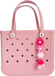 Boho Pink Pom Pom Flower Tassel Charms for Bogg Bag Accessories, 51