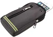 DFV mobile - Multipurpose Reflective Universal Belt Case with 3 Compartments for Samsung Galaxy CORE Plus, SM-G350 - Green (17.5 x 10 cm)