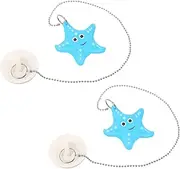 Swimming Pool Bathroom Sink Stopper 2 Pcs Drain Valve Plugs Chain for Easy Water Management