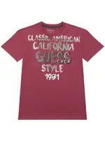 GUESS Red Short Sleeve T-Shirt Size: 16, Cotton