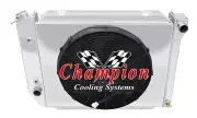 SR Champion 2 Row Radiator W/ 16" Fan and Shroud for 1967 1968 Ford Thunderbird (for: Ford)