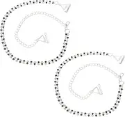 [DEARMAMY] 1 Pair Rhinestone Bra Straps Invisible Bra Straps Bra Strap Holders Front Duty Push up Bra Clothing Closure Extenders for Bras Clear Bra Straps Sparkly Bag Chain Wire Rhinestones