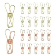 50Pcs 1.26" Paper Office Binder Clips, Metal Paper Clamps, Gold/Rose Gold